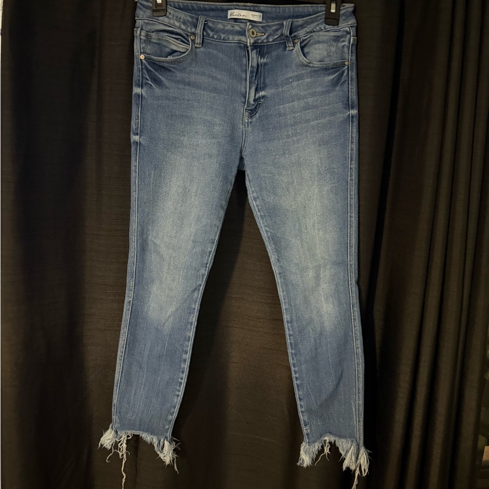 KanCan Distressed Skinny Jeans in Denim Blue
